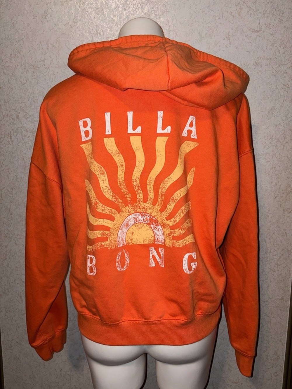 Billabong Orange Graphic Zip Up Hoodie